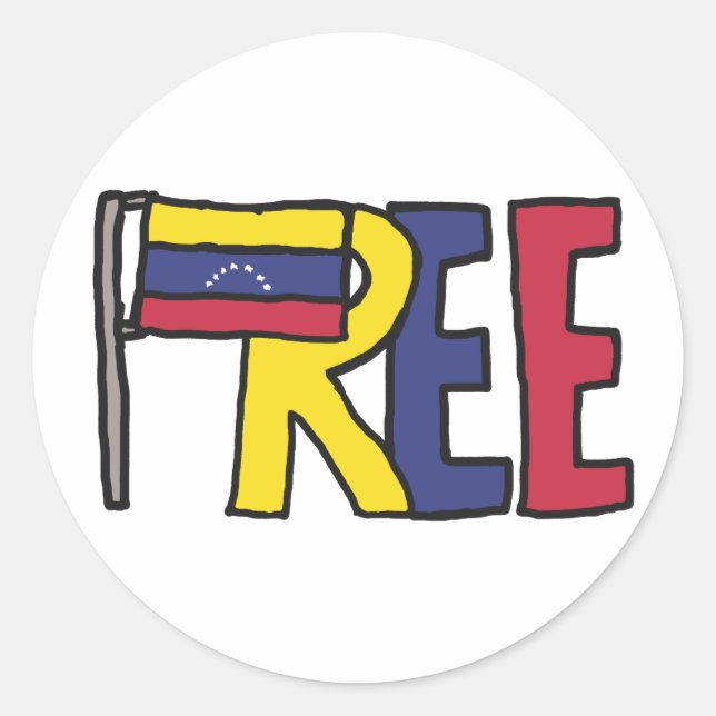 Free Venezuela Classic Round Sticker (Front)