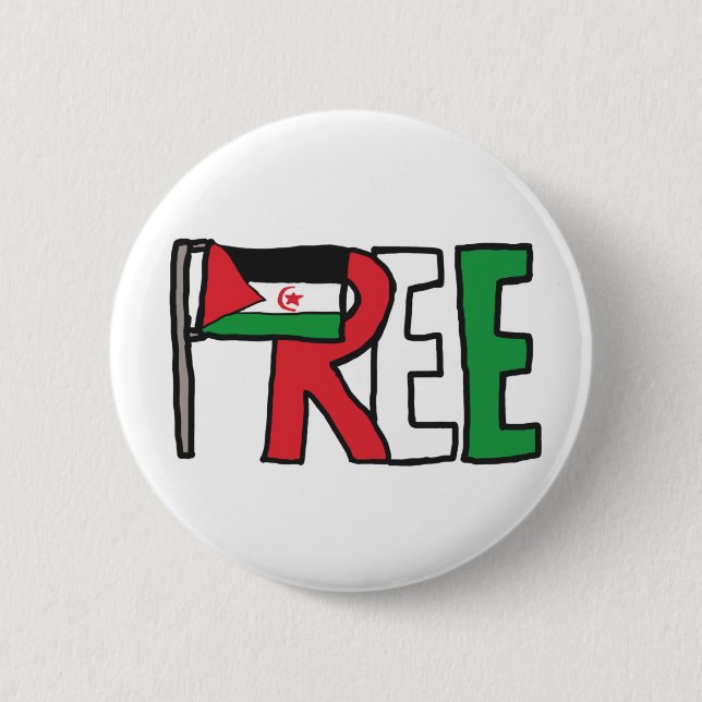 Free Western Sahara 6 Cm Round Badge (Front)
