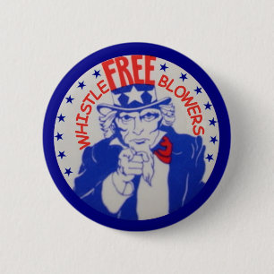 Free whistleblowers 6 cm round badge