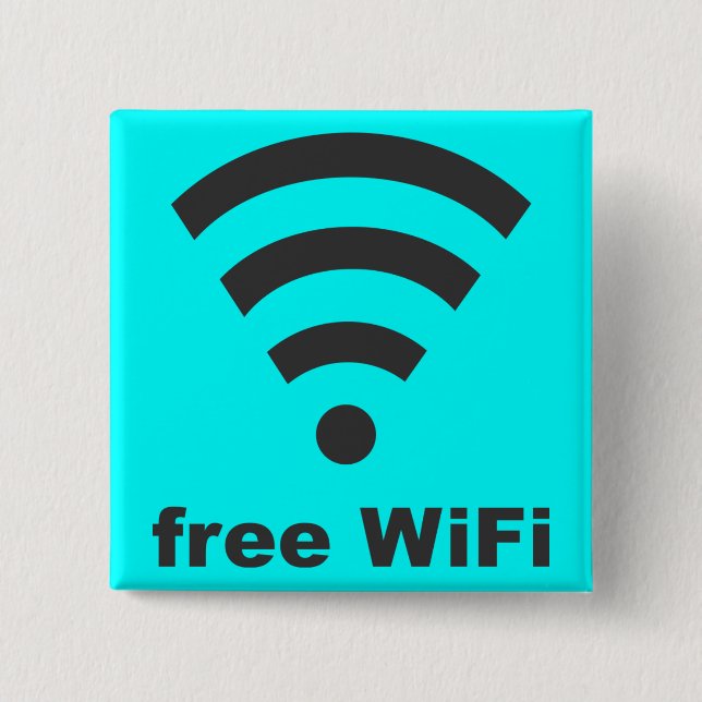 free WiFi 15 Cm Square Badge (Front)