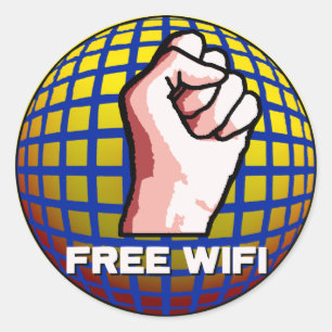 Free WiFi Classic Round Sticker