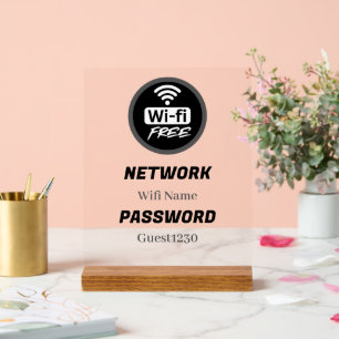Free WiFi Password Sign Network Name & Password