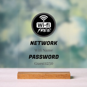 Free WiFi Password Sign Network Name & Password