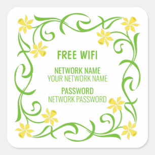 Free Wifi Square Sticker