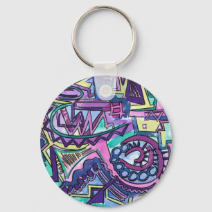 Free Will-Hand Painted Abstract Art Key Ring