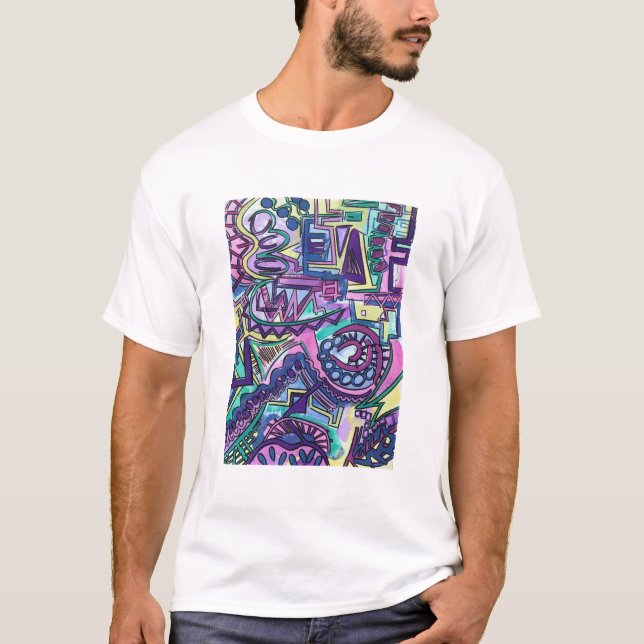 Free Will-Hand Painted Modern Geometric Art T-Shirt (Front)