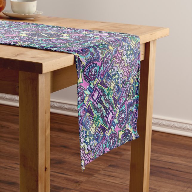 Free Will-Modern Geometric Pattern Short Table Runner (In Situ)