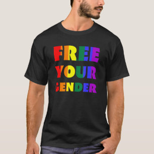 Free Your Gender Lgbtq Rainbow Flag Gay Pride Ally T-Shirt