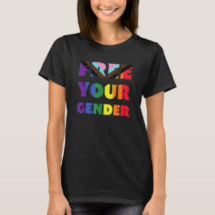 Free Your Gender Lgbtq Rainbow Flag Gay Pride Ally T-Shirt