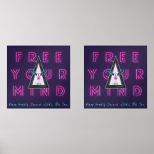 Free Your Mind Free Spirited Flamingo Inspo Poster
