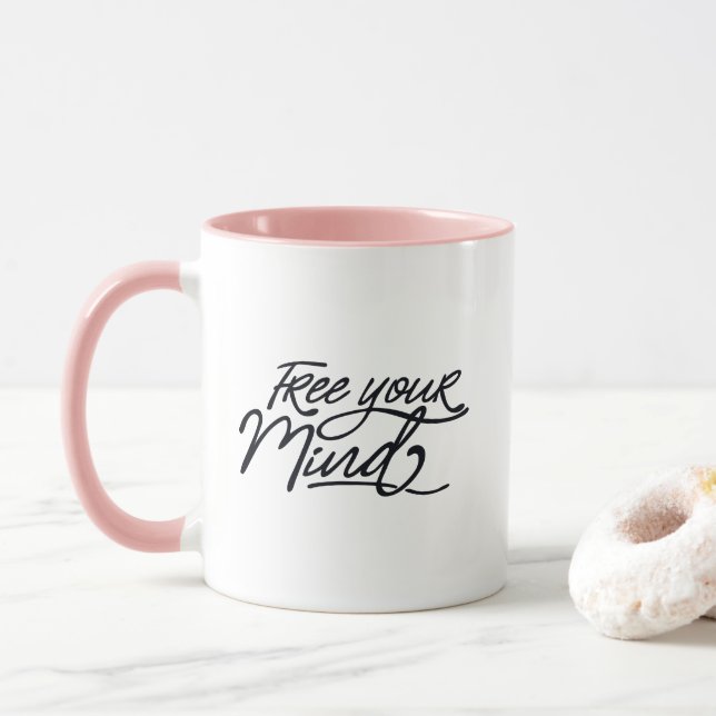 Free Your Mind Inspirational Yoga Quote Mug (With Donut)