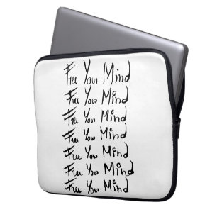 FREE your MIND!  Motivational calligraphy quote Laptop Sleeve