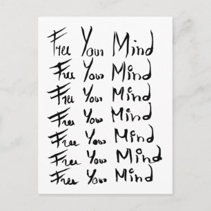 FREE your MIND!  Motivational calligraphy quote Postcard