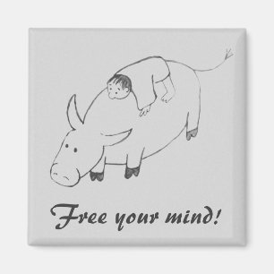 Free your mind original zen painting magnet