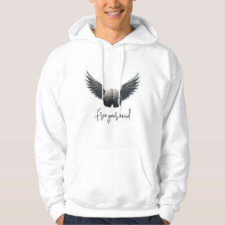 Free your mind white hoodie