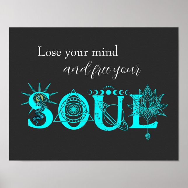 Free your Soul lose your mind wall art Stars Lotus (Front)