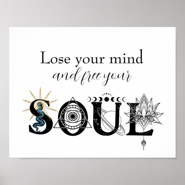 Free your Soul lose your mind wall art Stars Lotus (Front)
