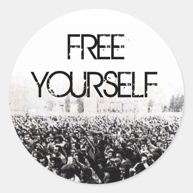 Free Yourself Classic Round Sticker (Front)