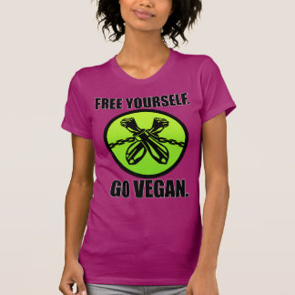 Free Yourself. Go Vegan! T-Shirt