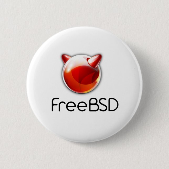 FreeBSD badge. 6 Cm Round Badge (Front)