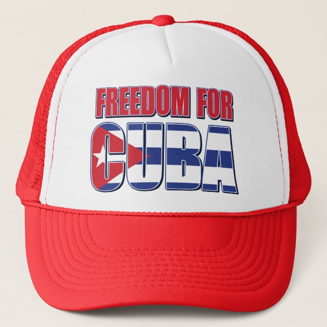 FREED-For-CUBA-FLAG Trucker Hat (Front)