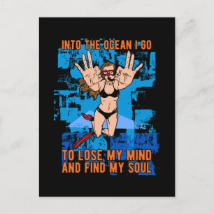Freedive Into The Ocean Freediving Apnoe Sea Holiday Postcard