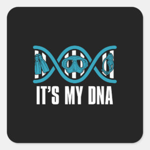 Freedive It's My DNA Freediving Apnoe Spearfishing Square Sticker