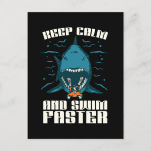 Freedive Keep Calm And Swim Faster Freediving Sea Holiday Postcard