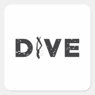 Freediver Freediving Dive Ocean Freedive Apnoe Square Sticker