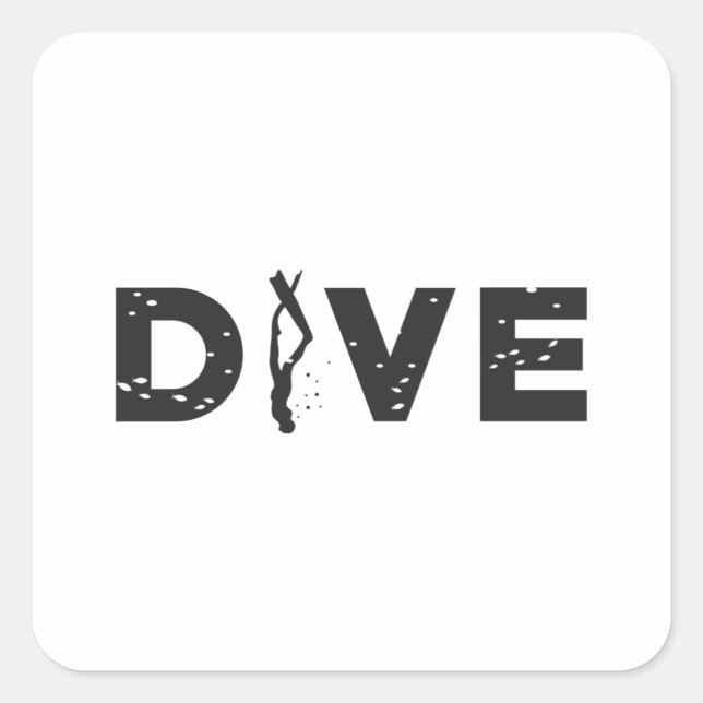 Freediver Freediving Dive Ocean Freedive Apnoe Square Sticker (Front)