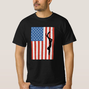 Freediving American Flag Ocean Apnoe Freediver T-Shirt