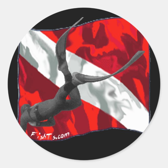freediving copy classic round sticker (Front)