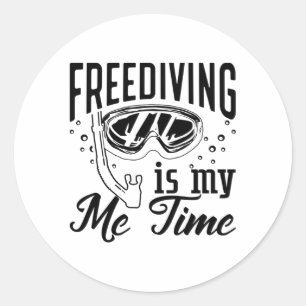 Freediving Is My Me Time Freediver Spearfishing Classic Round Sticker