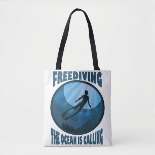 Freediving - The Ocean Is Calling Underwater Diver Tote Bag
