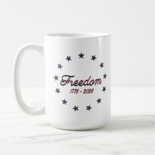 Freedom 1776–2026 America 250 Patriotic Design Coffee Mug
