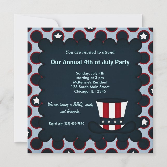 Freedom 4th of July Invitation (Front)