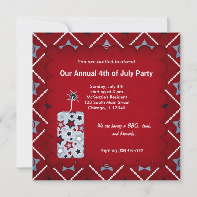Freedom 4th of July Invitation (Front)