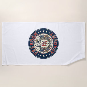 Freedom Academy Patriotic Patriotic University Aca Beach Towel