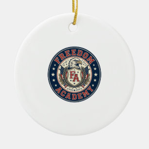 Freedom Academy Patriotic Patriotic University Aca Ceramic Ornament