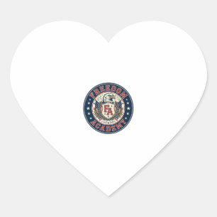 Freedom Academy Patriotic Patriotic University Aca Heart Sticker