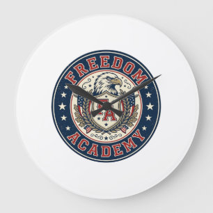 Freedom Academy Patriotic Patriotic University Aca Large Clock