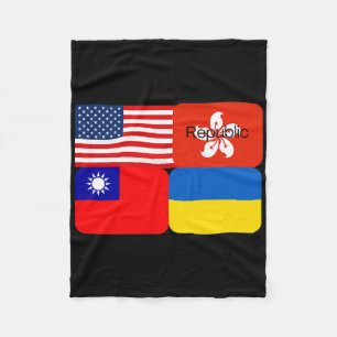 Freedom Alliance Usa Hong Kong Republic Taiwan Ukr Fleece Blanket