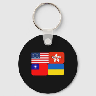 Freedom Alliance Usa Hong Kong Republic Taiwan Ukr Key Ring