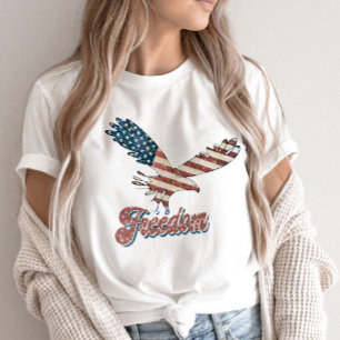 Freedom American Eagle 4th of July Red White Blue  T-Shirt