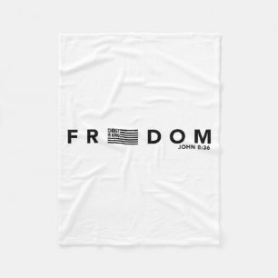 Freedom American Flag Christ Is King Sets You Free Fleece Blanket