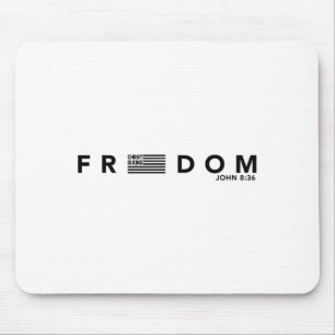Freedom American Flag Christ Is King Sets You Free Mouse Pad