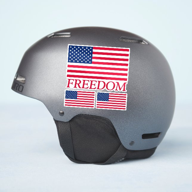 Freedom American Flag Decal Set of 3 (Helmet Side)