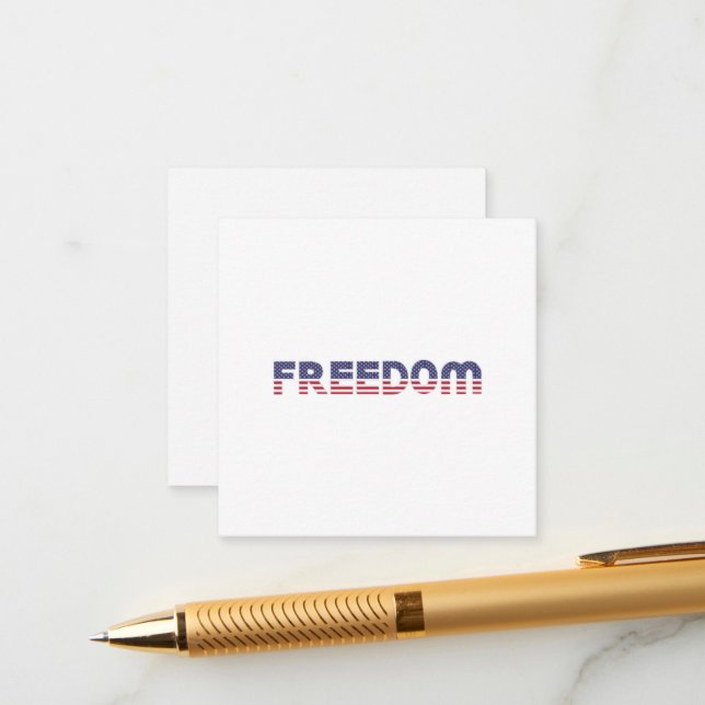 Freedom American Flag for Patriotic & Liberty Enclosure Card (Front/Back In Situ)