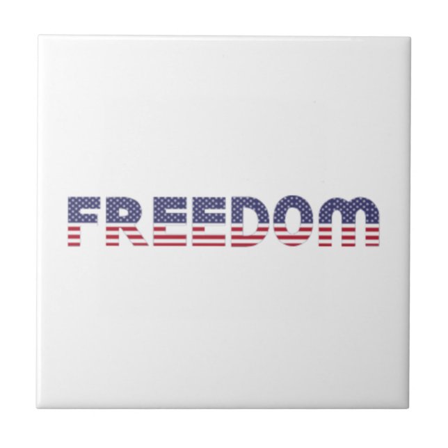 Freedom American Flag for Patriotic & Liberty Gift Ceramic Tile (Front)