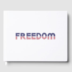 Freedom American Flag for Patriotic & Liberty Gift Guest Book